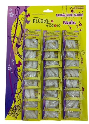 Blíster de uñas acrílicas cuadradas naturales
